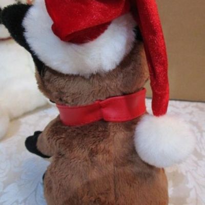 Sale Photo Thumbnail #207: 9" Bulldog plays "Here Comes Santa Claus", Takes 2 AA batteries not included, Polar Bear is 15" tall, see pictures