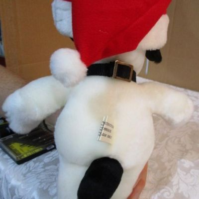 Sale Photo Thumbnail #231: Plastic one is 7-1/4" tall, plush with Santa hat ix 12-1/2", See pictures