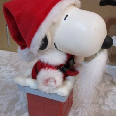 Sale Photo Thumbnail #224: Plastic one is 7-1/4" tall, plush with Santa hat ix 12-1/2", See pictures