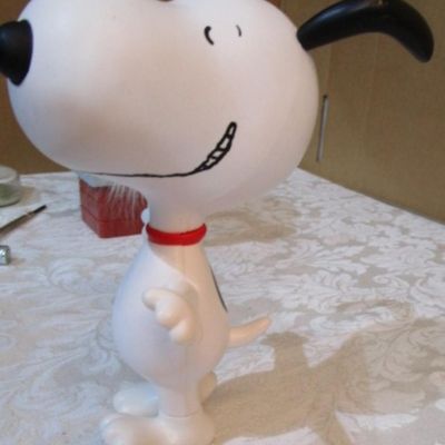 Sale Photo Thumbnail #226: Plastic one is 7-1/4" tall, plush with Santa hat ix 12-1/2", See pictures