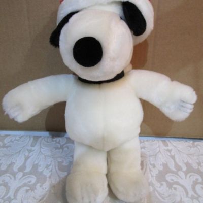 Sale Photo Thumbnail #229: Plastic one is 7-1/4" tall, plush with Santa hat ix 12-1/2", See pictures