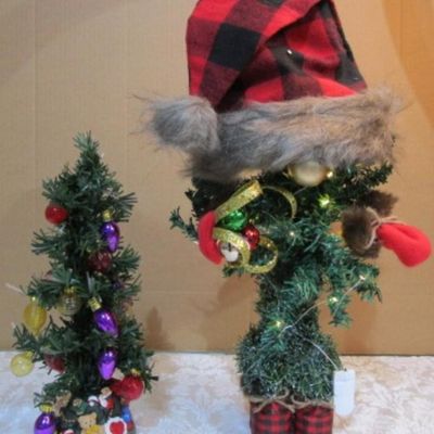 Sale Photo Thumbnail #236: Gnome is 19" and lights up; Small 14"tree does not light up, see pictures