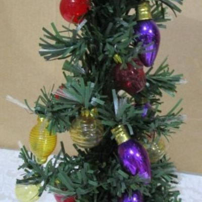 Sale Photo Thumbnail #241: Gnome is 19" and lights up; Small 14"tree does not light up, see pictures