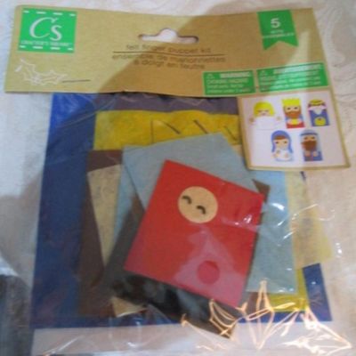 Sale Photo Thumbnail #353: Christmas: New in box 280 foam stickers, pkg. mini pompoms, felt nativity, 2 sets of refrigerator magnets, 2 decorative tins, see pictures