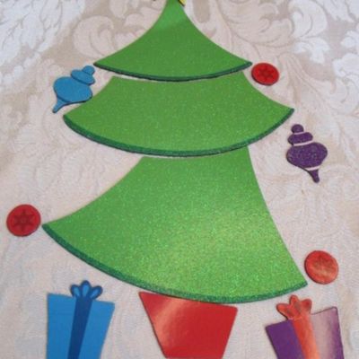 Sale Photo Thumbnail #345: Christmas: New in box 280 foam stickers, pkg. mini pompoms, felt nativity, 2 sets of refrigerator magnets, 2 decorative tins, see pictures