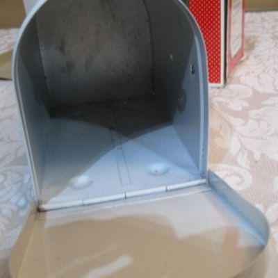 Sale Photo Thumbnail #387: Snow globe plays "Silent Night", mail box is 5-1/4" long x 3-3/4" tall x 3" wide, see pictures