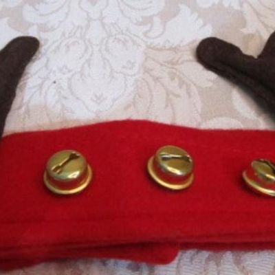Sale Photo Thumbnail #400: Doll hat is 8" around , infant hat is 15" around for head size, reindeer headband is 19"- 22" around for head size, See pictures