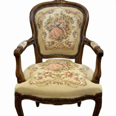 Sale Photo Thumbnail #4: Chateau d ax louis xv style tapestry fauteuil