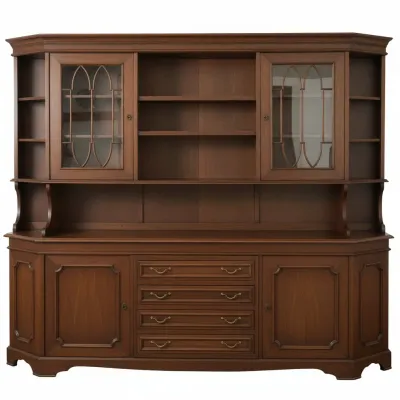 Sale Photo Thumbnail #16: French provincial style breakfront china cabinet with secretary desk
