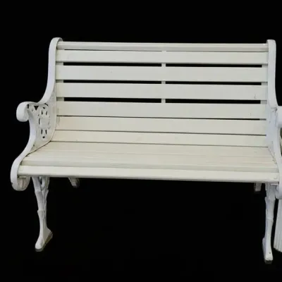 Sale Photo Thumbnail #17: Vintage cast aluminum garden bench