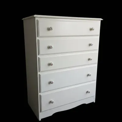 Sale Photo Thumbnail #18: White five drawer bedroom chest