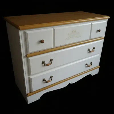 Sale Photo Thumbnail #23: Cottage style painted three drawer chest