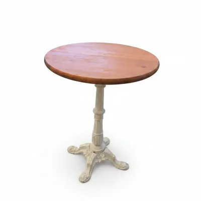 Sale Photo Thumbnail #46: Antique french cast iron bistro table with wood top