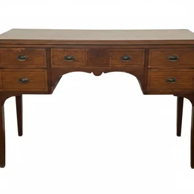 Sale Photo Thumbnail #47: Early th century mahogany vanity desk with serpentine front