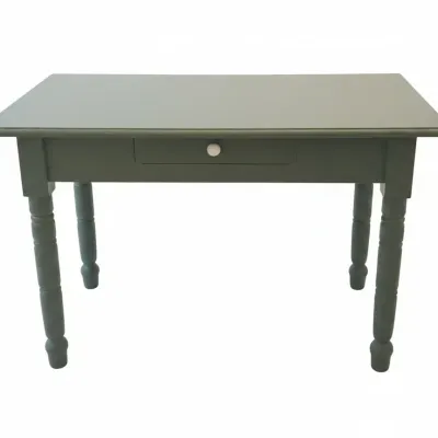 Sale Photo Thumbnail #54: Painted farmhouse kitchen table with drawer