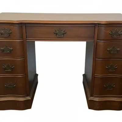 Sale Photo Thumbnail #68: Vintage federal style mahogany kneehole desk