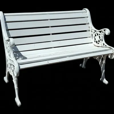 Sale Photo Thumbnail #83: Antique cast iron garden bench