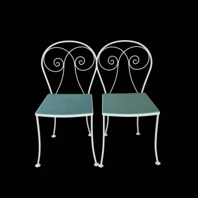 Sale Photo Thumbnail #95: Vintage wrought iron ice cream parlor chairs