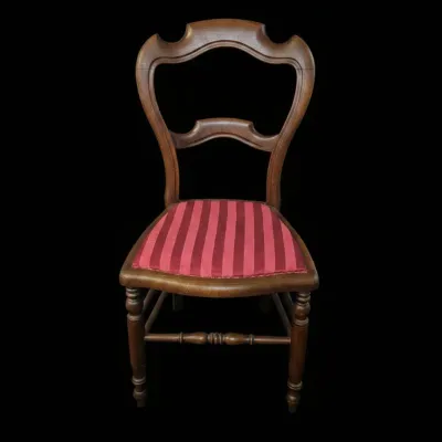 Sale Photo Thumbnail #99: Victorian balloon back side chair with needlepoint seat