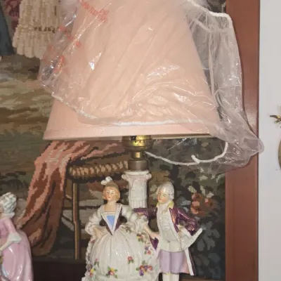 Sale Photo Thumbnail #112: Vintage capodimonte porcelain courting couple table lamp