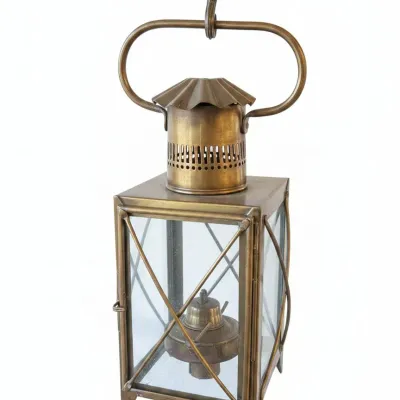 Sale Photo Thumbnail #113: Vintage brass carriage lantern