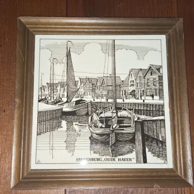 Sale Photo Thumbnail #122: Spakenburg oude haven delft tile plaque