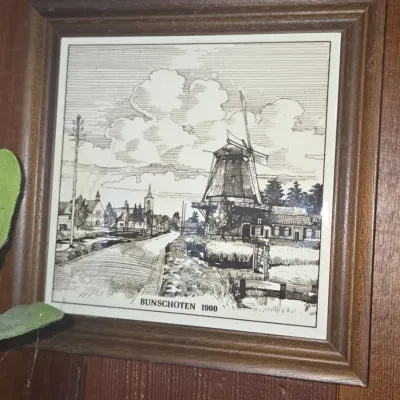 Sale Photo Thumbnail #126: Bunschoten decorative ceramic tile with dutch landscape