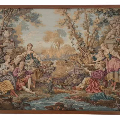 Sale Photo Thumbnail #154: French style pastoral scene jacquard tapestry size x