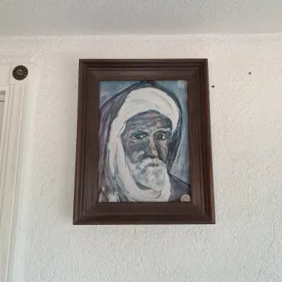 Sale Photo Thumbnail #155: Mid century portrait of an elderly man in turban oil on canvas