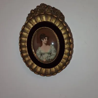 Sale Photo Thumbnail #156: Th century portrait miniature of a young woman in gilt frame