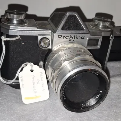 Sale Photo Thumbnail #328: Praktina fx mm slr camera with carl zeiss jena tessar mm f or lens