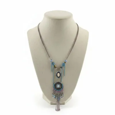 Sale Photo Thumbnail #355: Ayala bar beaded statement pendant necklace