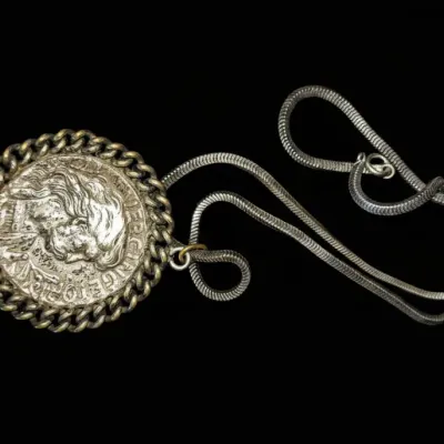 Sale Photo Thumbnail #427: Vintage brennus coin pendant necklace