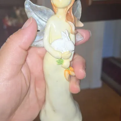 Sale Photo Thumbnail #443: Willow tree angel figurine with rabbit and carrots