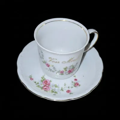 Sale Photo Thumbnail #462: Mitterteich bavaria voor moeder cup and saucer with pink roses