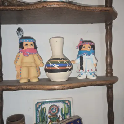 Sale Photo Thumbnail #472: Southwestern style ceramic figurine and pottery set