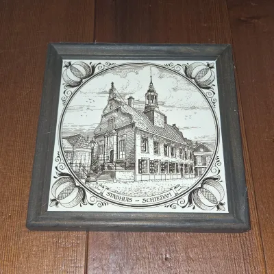 Sale Photo Thumbnail #485: Vintage h r johnson decorative ceramic tile stadhuis schiedam