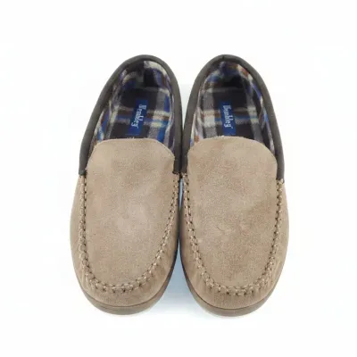 Sale Photo Thumbnail #494: Wembley men s moccasin slippers with plaid lining