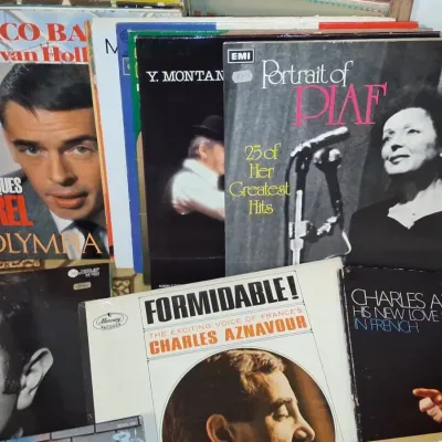 Sale Photo Thumbnail #505: Collection of french chanson and international vinyl records