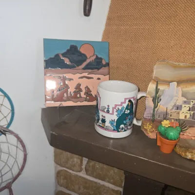 Sale Photo Thumbnail #527: Southwestern style decorative tile and ceramic mug