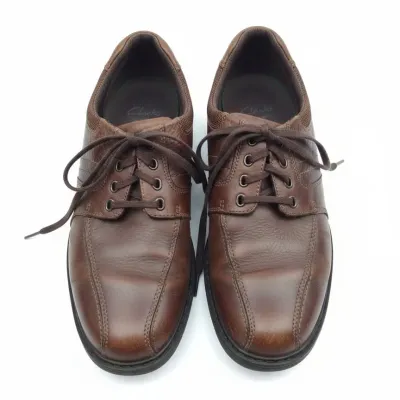 Sale Photo Thumbnail #557: Clarks sherwin limit oxford brown leather shoes