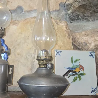 Sale Photo Thumbnail #650: Italian pewter oil lamp
