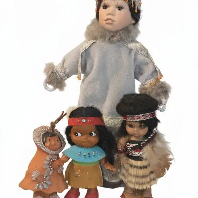 Sale Photo Thumbnail #689: Collection of indigenous themed decorative dolls