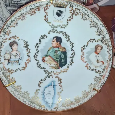 Sale Photo Thumbnail #701: Napoleonic commemorative porcelain plate with corsican heritage