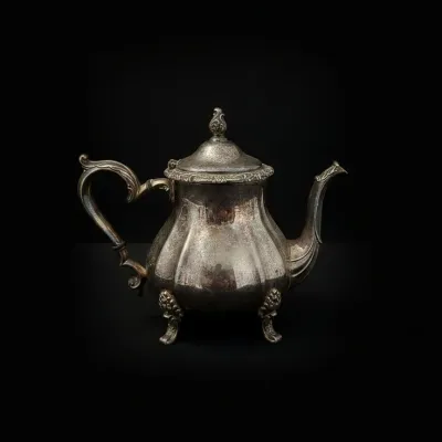 Sale Photo Thumbnail #733: Victorian style silver plated teapot towle grand duchess pattern