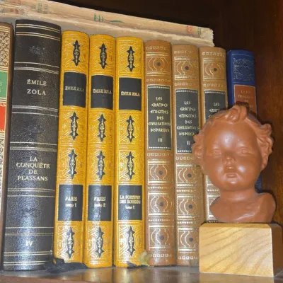 Sale Photo Thumbnail #750: Collection of french literature and decorative bust