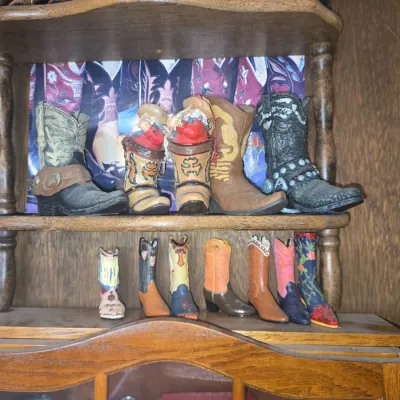 Sale Photo Thumbnail #753: Collection of miniature decorative cowboy boots