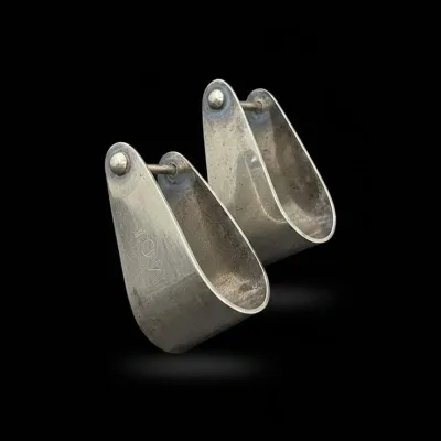 Sale Photo Thumbnail #790: Antique silver plated stirrups