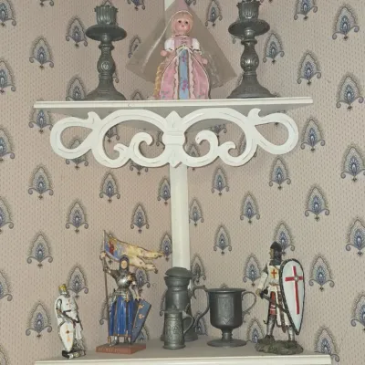Sale Photo Thumbnail #798: Collection of historical figurines and pewter tableware