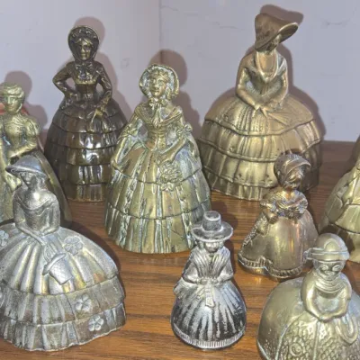 Sale Photo Thumbnail #818: Vintage brass crinoline lady bells